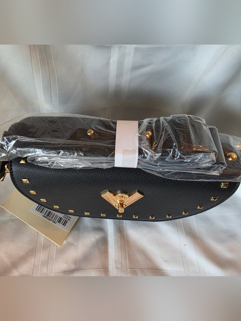 Valentino Orlandi Vegan Leather Crossbody with Gold Stud Detail - Picture 8 of 8